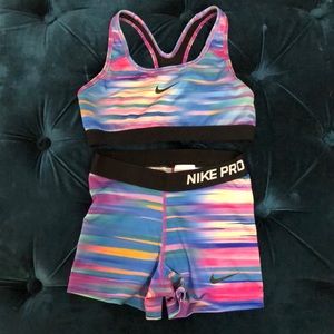 Nike Pro Set bra and shorts
